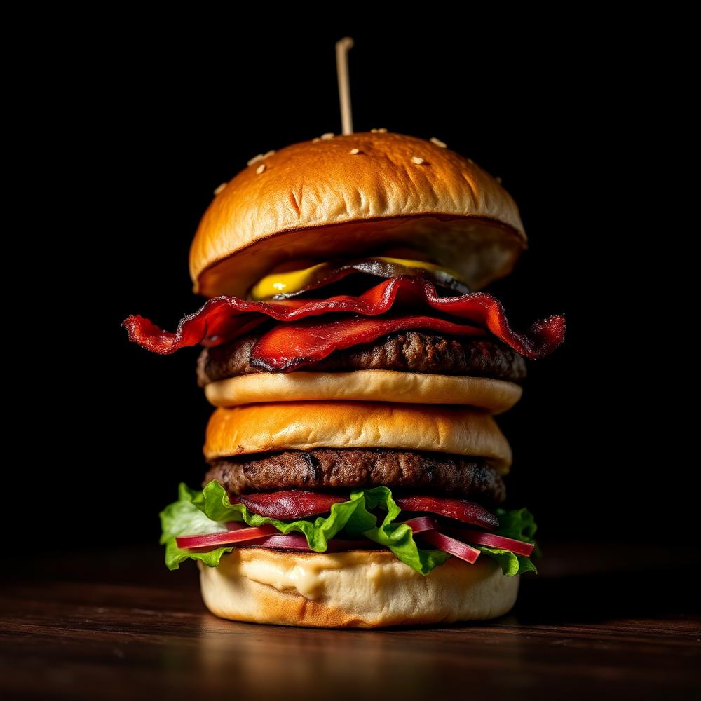 Double bacon burger at Bufallo's Food