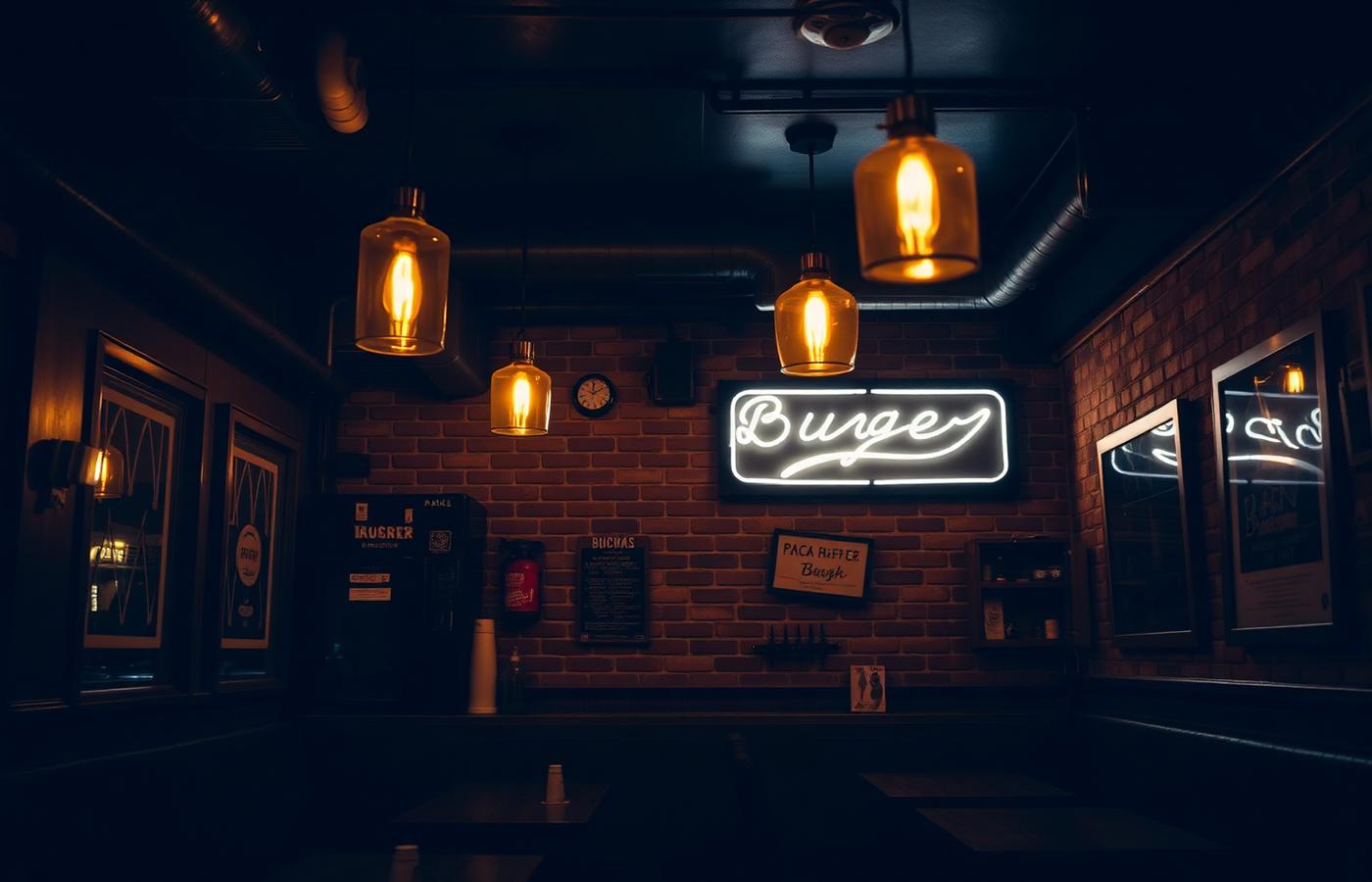 Bufallo's Food dining room with brick wall and warm lights